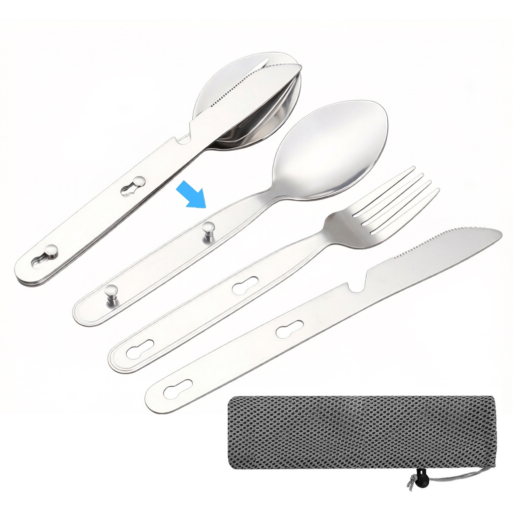 Edc Everyday Carry Knives - Set 3 Pezzi: Cucchiaio, Forchetta e