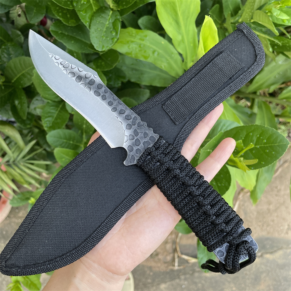 Edc Carry Fixed Blade - Coltello tascabile con lama forgiata 8cr13mov,
