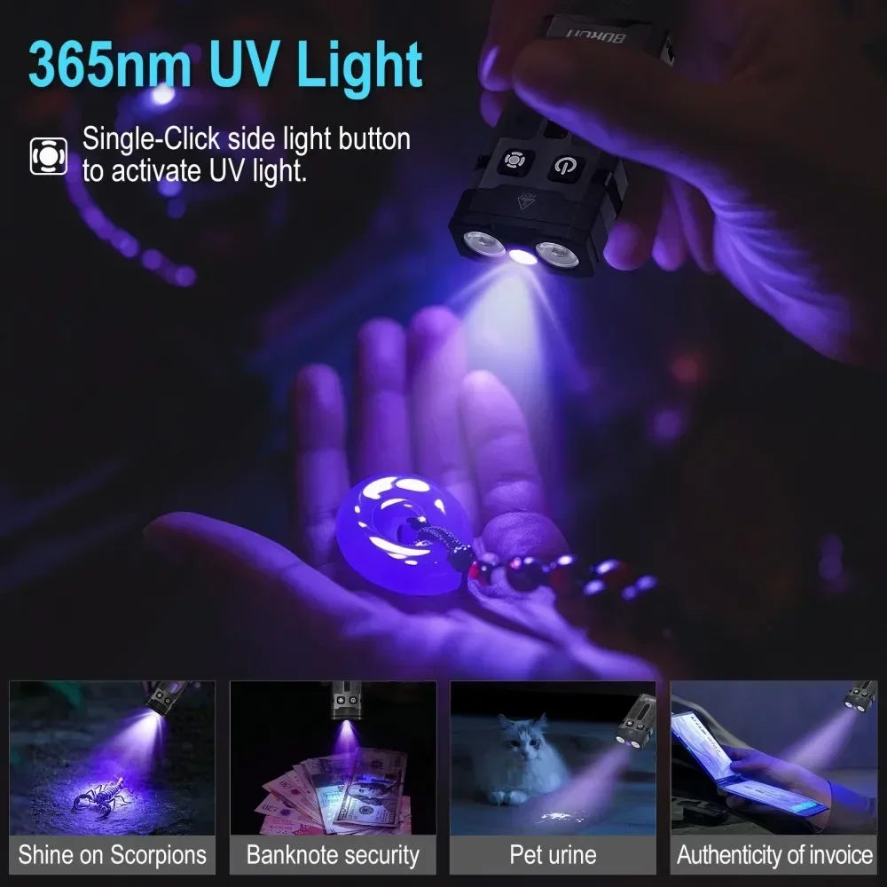 BORUiT EV20 1100LM EDC UV Port - Keychain Flashlight recensione e prezzo